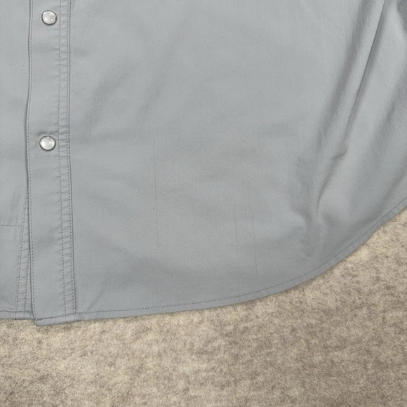 Poncho Shirt Mens 2XL Gray Peal Snap Pockets Vented Button Up Lightweight Fish - Picture 7 of 11